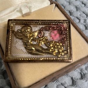 Vintage Cherub Valentine pin